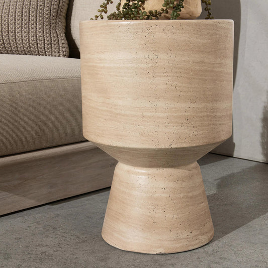 Terrace Outdoor Accent Table by Classic Home. Made from glass fiber reinforced concrete in a transitional style.