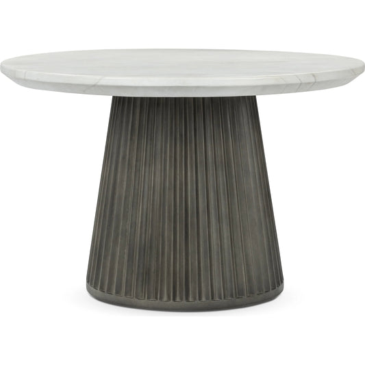 Caspia Outdoor Round Dining Table by Classic Home in gray. Made from glass fiber reinforced concrete in a modern style.