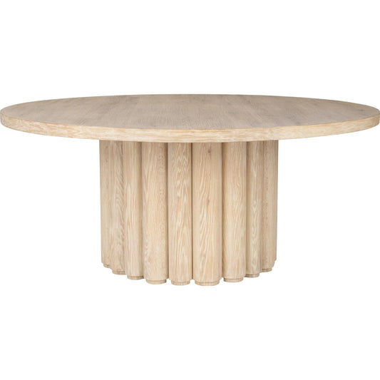 Tiber 70" Round Dining Table by Classic Home. Made from oak veneer in a transitional style.