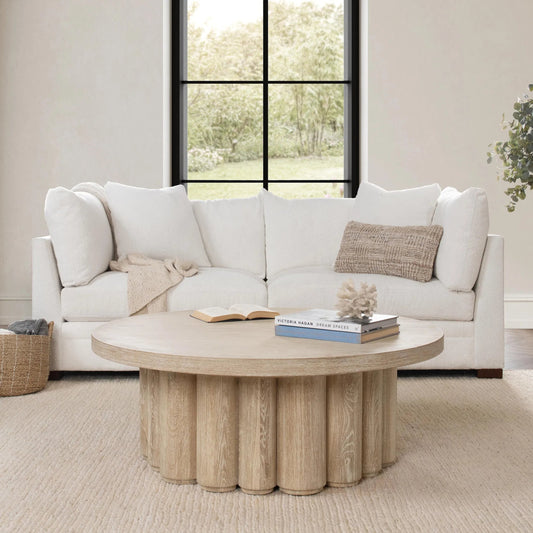 Tiber Coffee Table by Classic Home. Made from oak veneer in a transitional style.