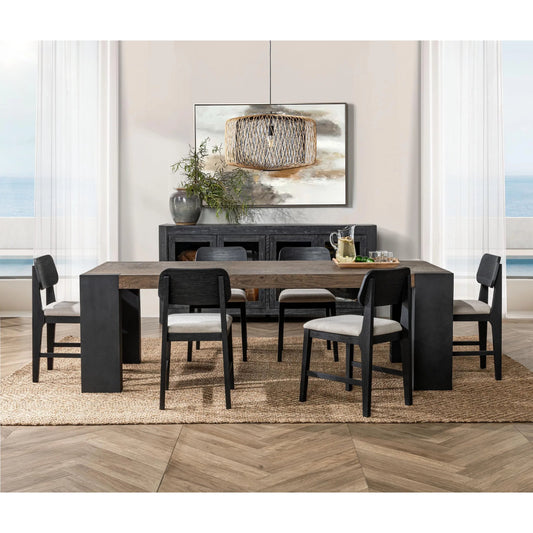 Deaven Dining Table by Classic Home. Made from oak veneer, metal in a traditional style.