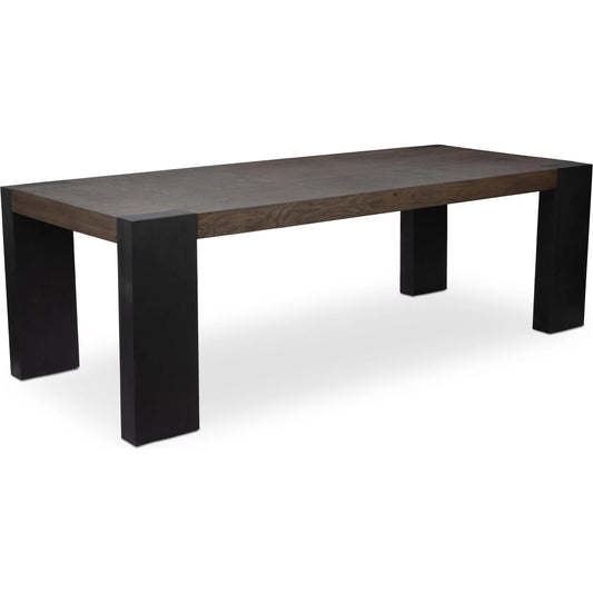 Deaven Dining Table by Classic Home. Made from oak veneer, metal in a traditional style.