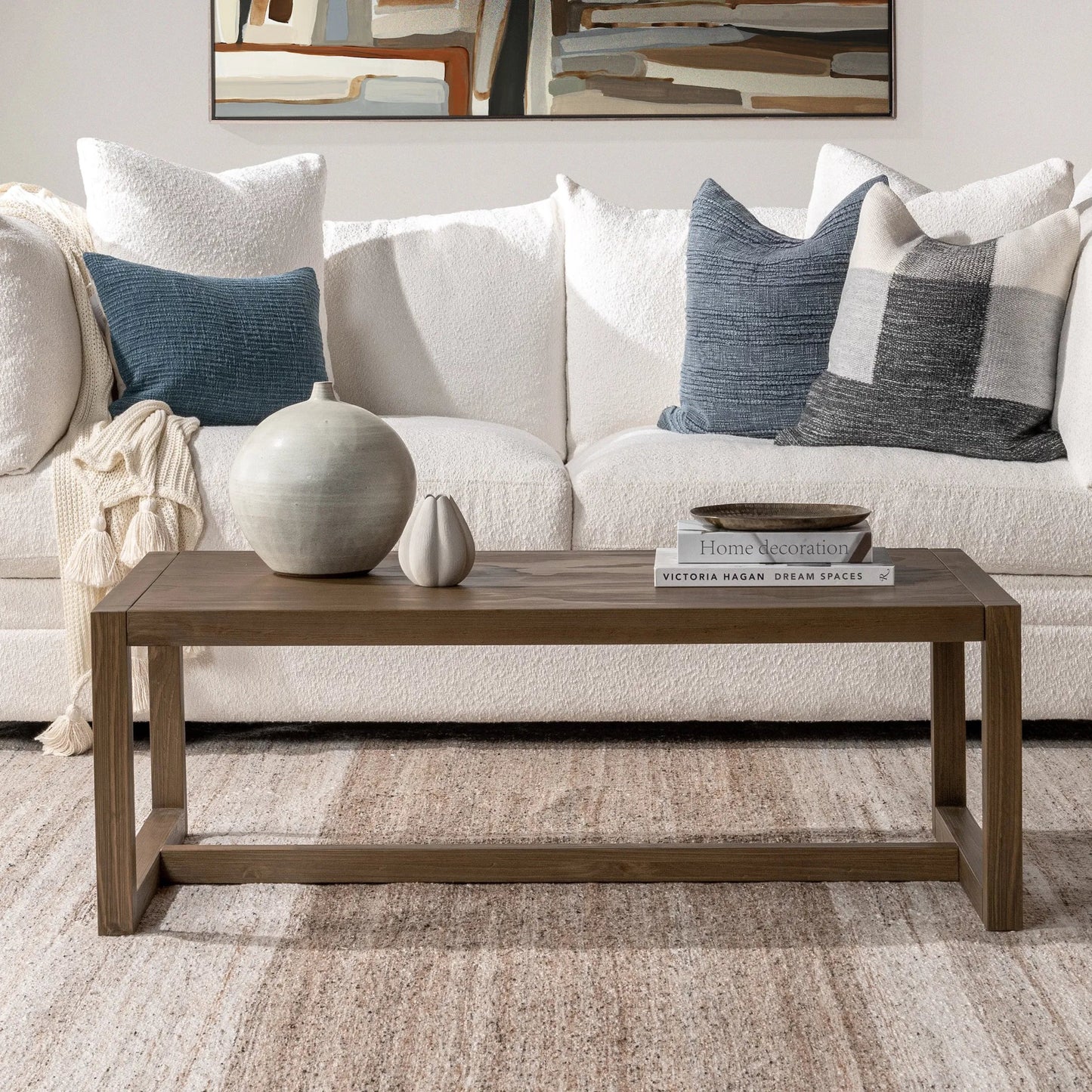 015 SI-2388548 | Lifestyle | Fenmore Coffee Table by Kosas Home. Made from pine wood in a unique style.