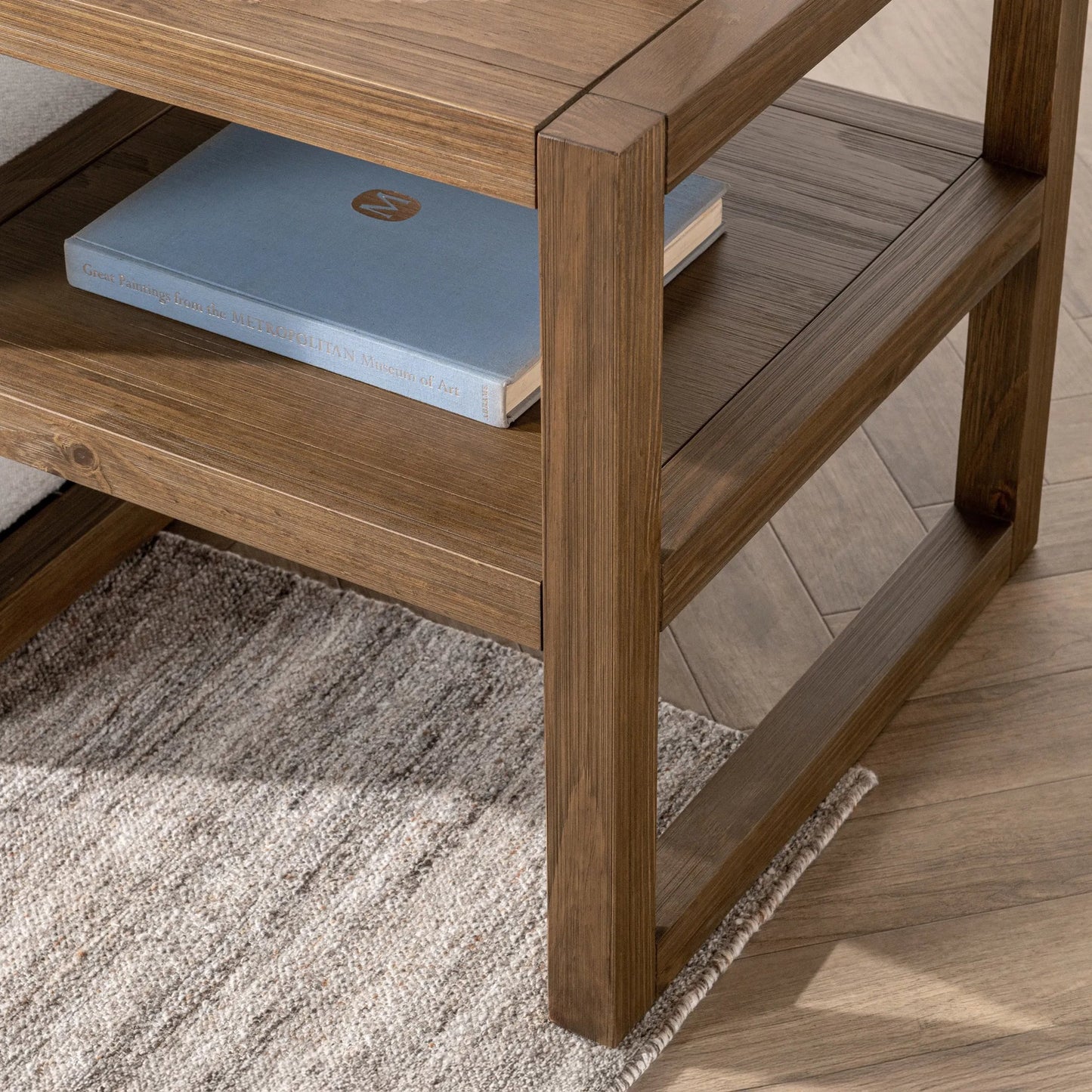 013 SI-2388554 | Closeup | Fenmore End Table by Kosas Home. Made from pine wood in a unique style.