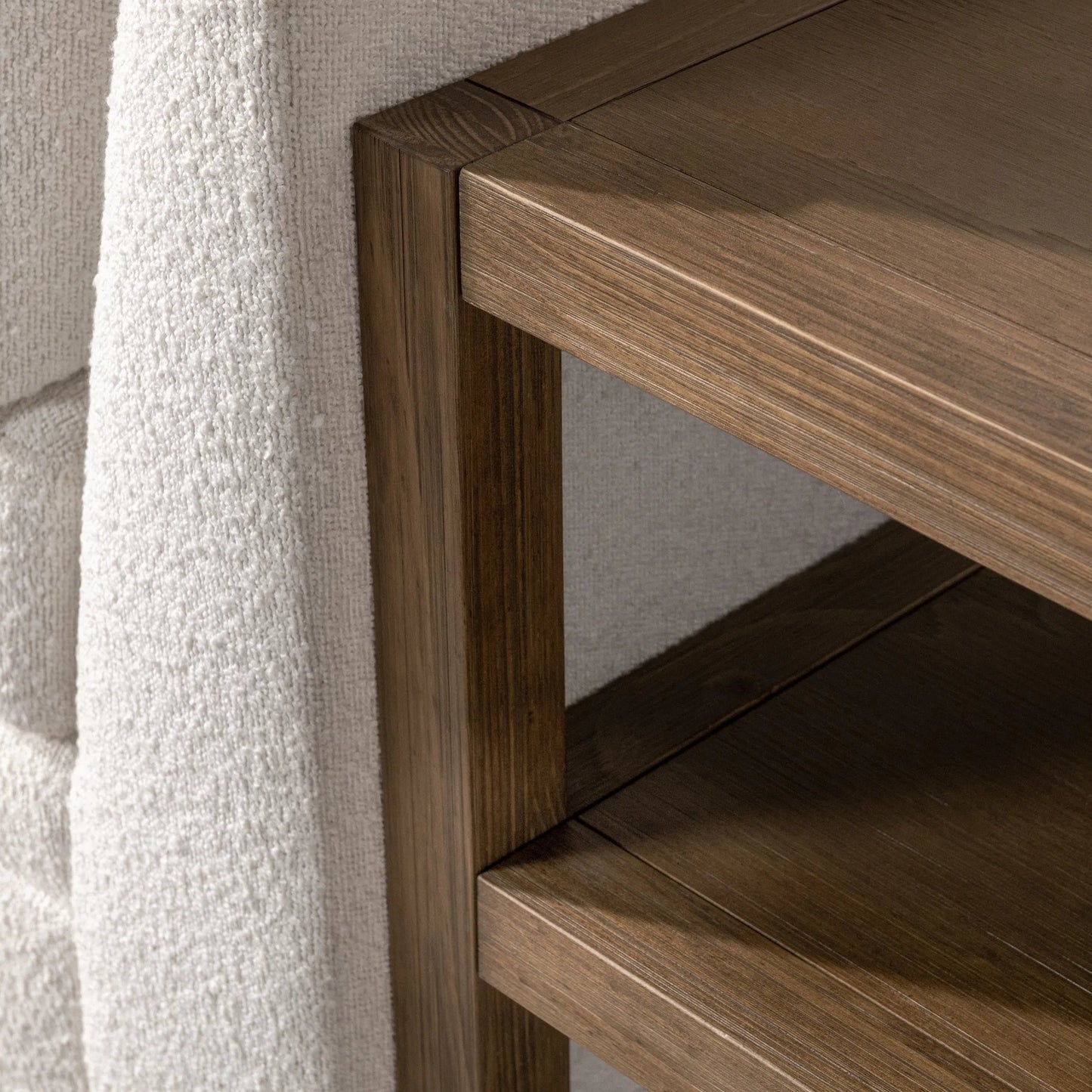 018 SI-2388554 | Lifestyle | Fenmore End Table by Kosas Home. Made from pine wood in a unique style.