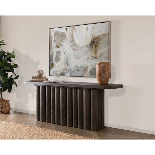 Tiber Wood Console Table by Classic Home. Made from oak wood, oak veneer in a transitional style.