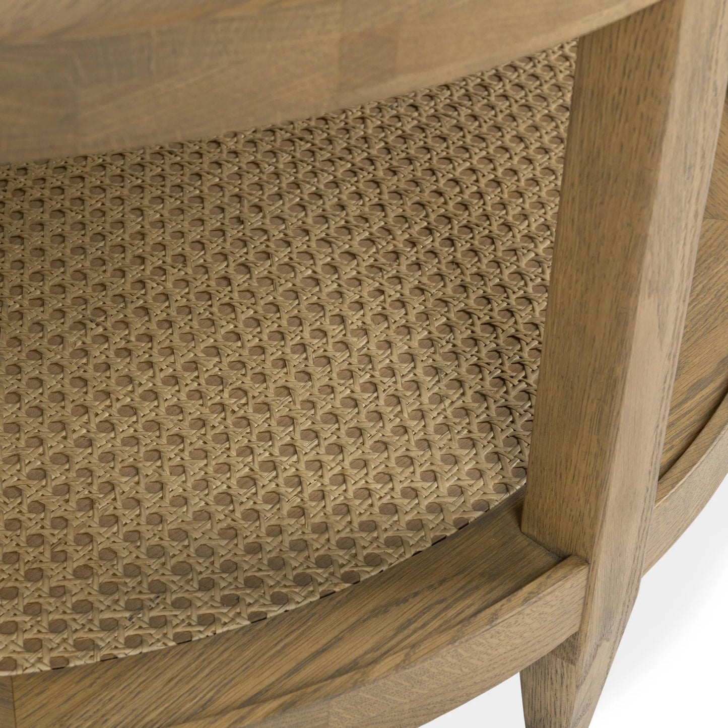 004 SI-2388523 | Additional Silo | Devin Oak Wood Round Coffee Table by Classic Home in natural. Made from oak veneer, oak wood, cane in a unique style.