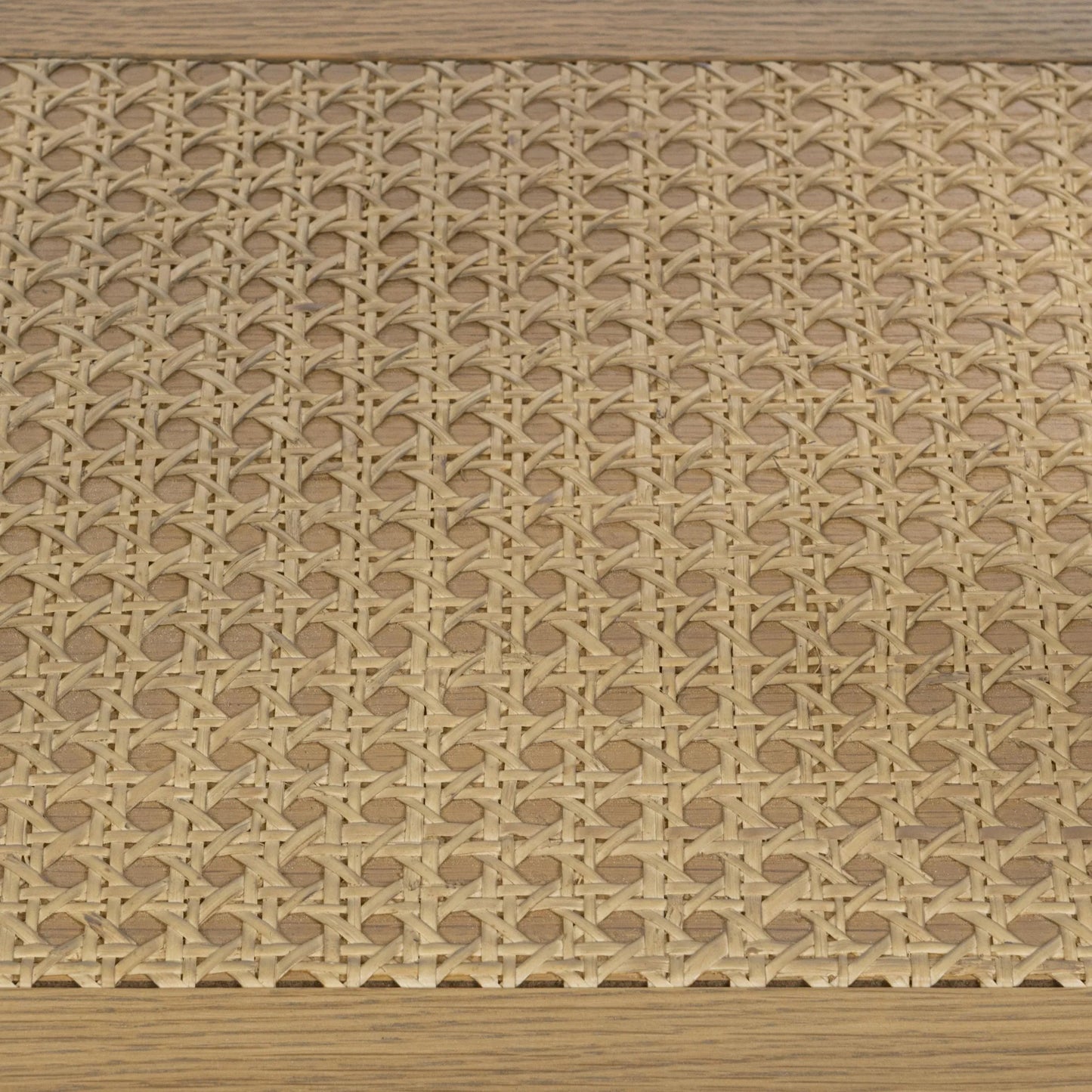 009 SI-2388524 | Closeup | Devin Oak Wood Nesting End Table by Classic Home in natural. Made from oak veneer, oak wood, cane in a unique style.