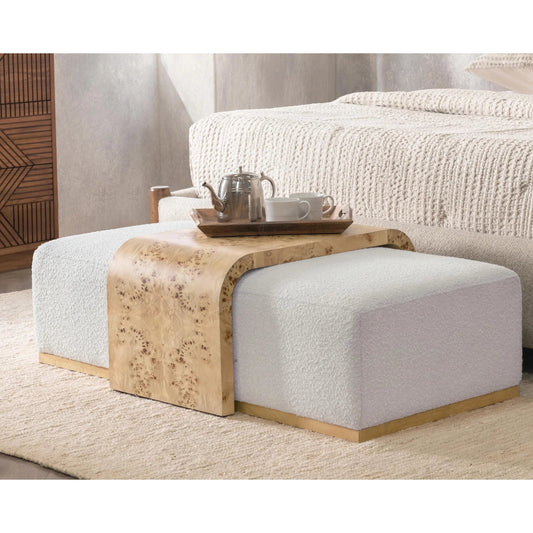 Kenan Coffee Table by Classic Home in creamy ivory. Made from 80% polyester, 20% acrylic in a transitional style.