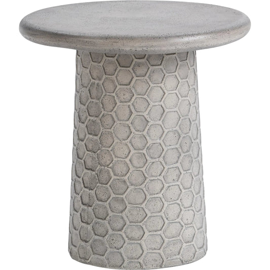 001 SI-2533204 | Primary Silo | Delaine Outdoor Concrete Accent Table by Classic Home in light gray. Made from glass fiber reinforced concrete in a unique style.