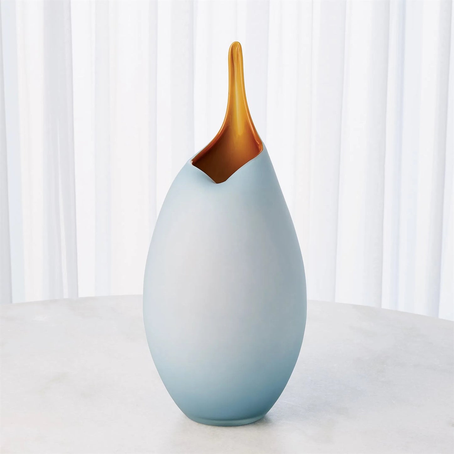 008 SR-701284 | Lifestyle | Frosted Vase by Global Views. Made from glass in a modern style.