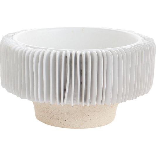 Grayton Compote by Accent Decor in white. Made from ceramic in a modern style.