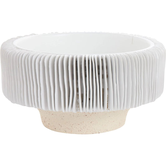 Grayton Compote by Accent Decor in white. Made from ceramic in a modern style.