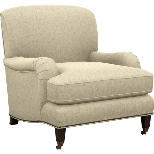 001 SI-2540409 | Primary Silo | Sydney Chair W/Brass Casters by Barclay Butera in beige, tan and brown, brass. Made from mahogany, fabric in a unique style.