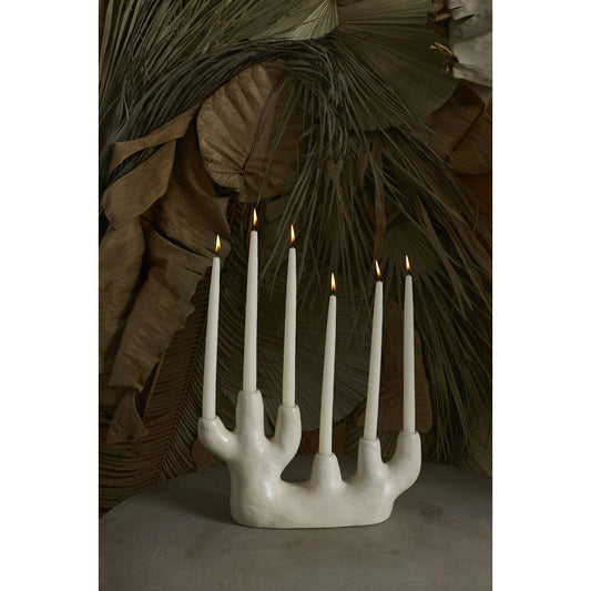 Taurus Candleholder by Accent Decor in white. Made from ceramic in a modern style.