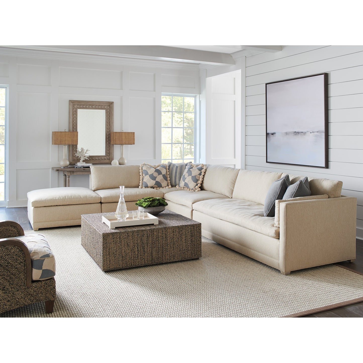 004 SR-834832 | Lifestyle | Colony Ottoman by Barclay Butera. Made from unique in a transitional style.