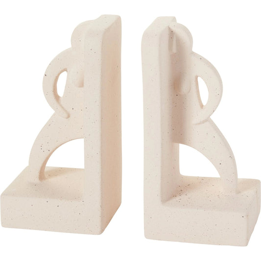 Doppelganger Bookend Set by Accent Decor in off-white. Made from ceramic in a modern style.