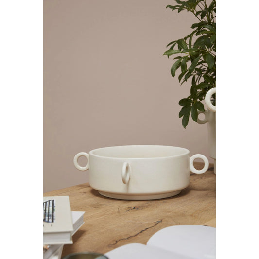 Yazu Bowl by Accent Decor in off-white. Made from ceramic in a modern style.