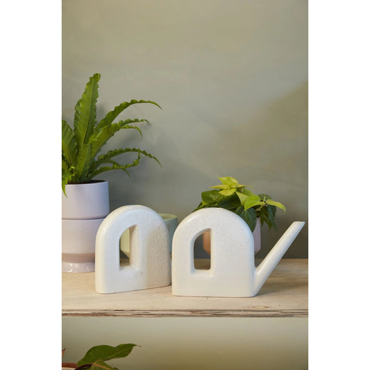 Bel Air Watering Can by Accent Decor in white. Made from ceramic in a modern style.
