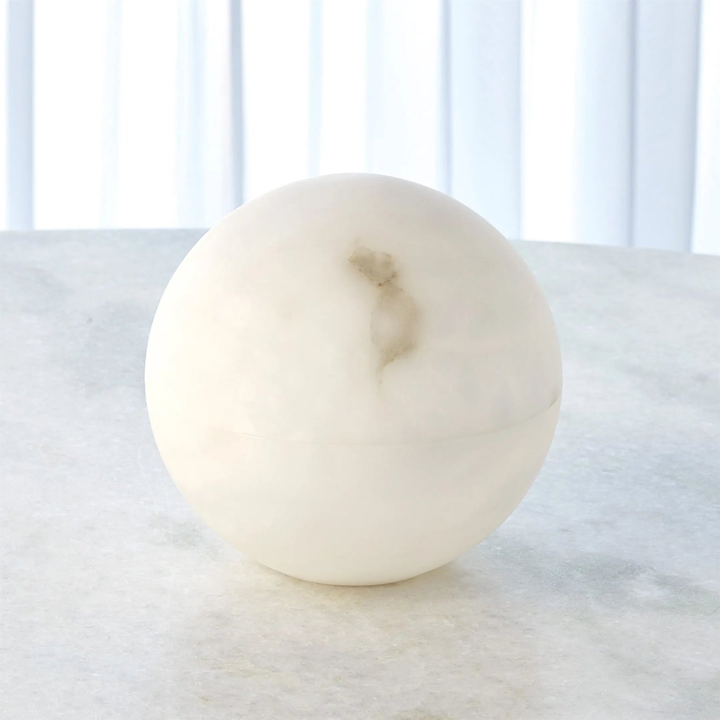 007 SR-939721 | Additional Silo | Alabaster Sphere Box by Global Views in white. Made from alabaster in a eclectic & global style.