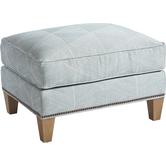 Watermill Ottoman by Lexington in blue mist. Made from unique in a transitional style.