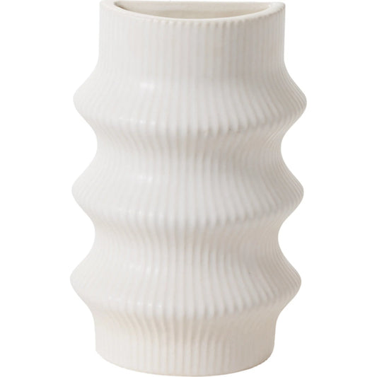 Claude Vase Bookend by Accent Decor in off-white. Made from ceramic in a modern style.
