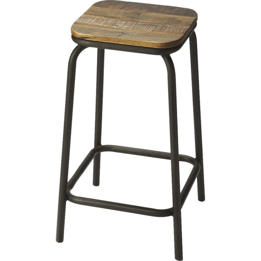 Industrial Chic Bar Stool by Butler Specialty Company in multi-color and industrial chic. Made from mango wood solids, iron in a modern style.