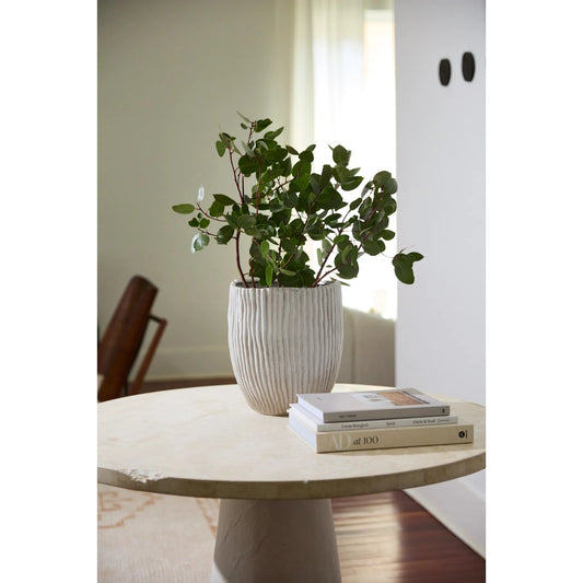 Riptide Pot by Accent Decor in brown. Made from ceramic in a modern style.