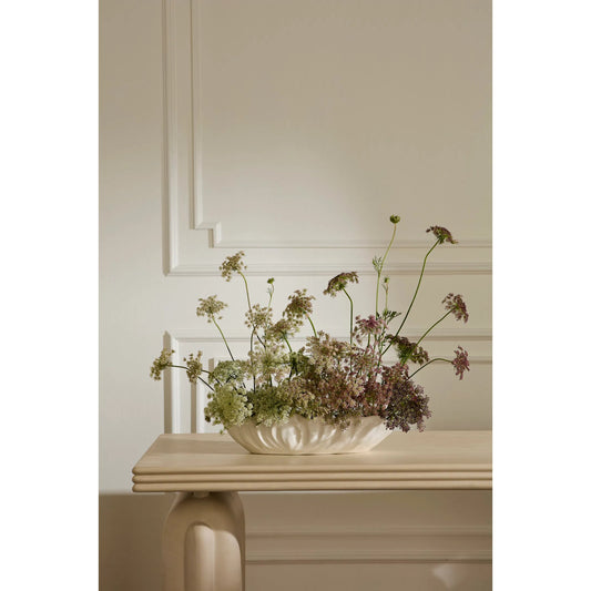 Coastline Trough by Accent Decor in off, white. Made from ceramic in a unique style.