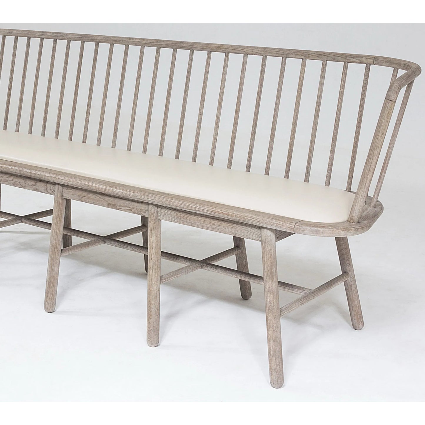 008 SR-702082 | Additional Silo | Spindle Long Bench by Global Views. Made from american oak in a coastal style.