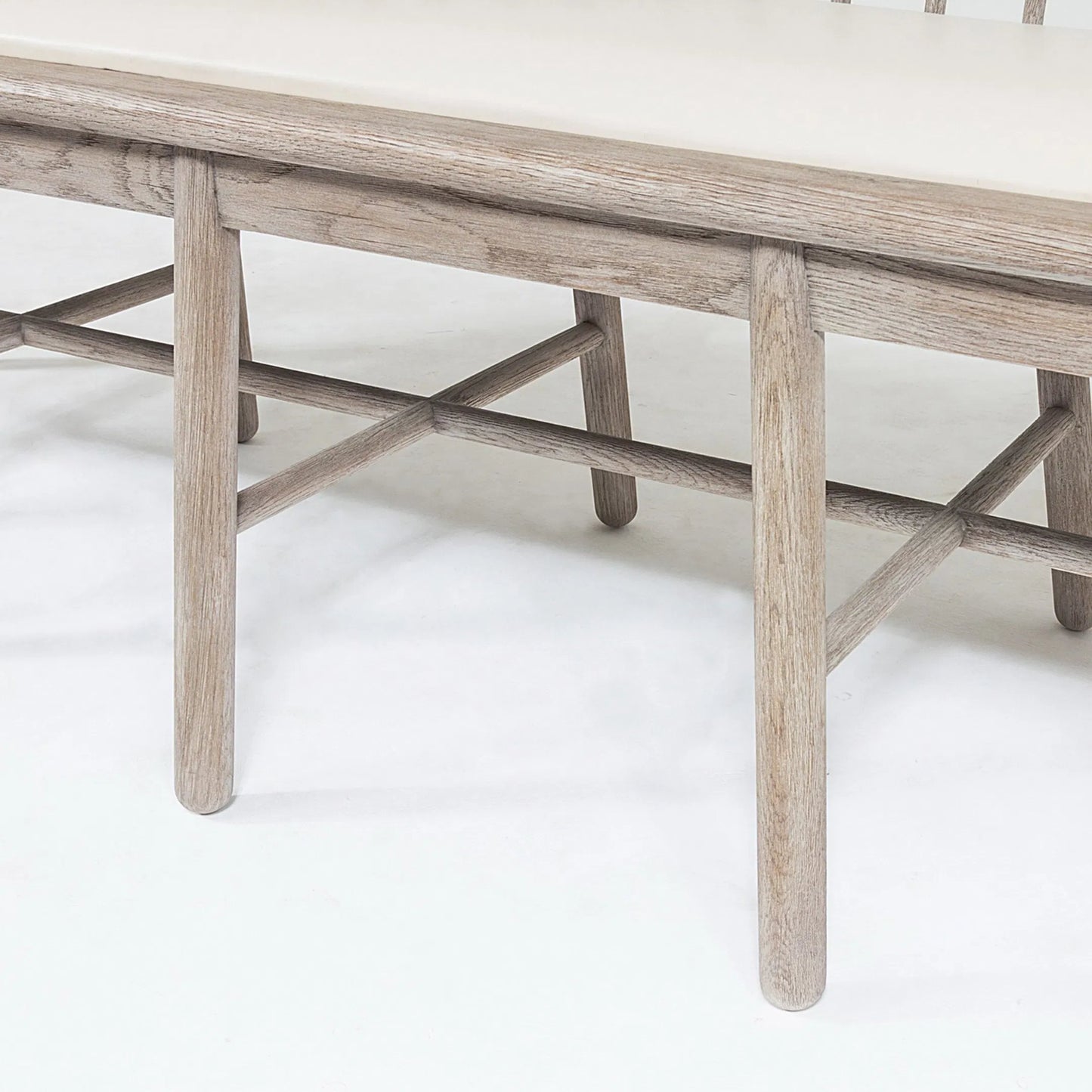011 SR-702082 | Additional Silo | Spindle Long Bench by Global Views. Made from american oak in a coastal style.