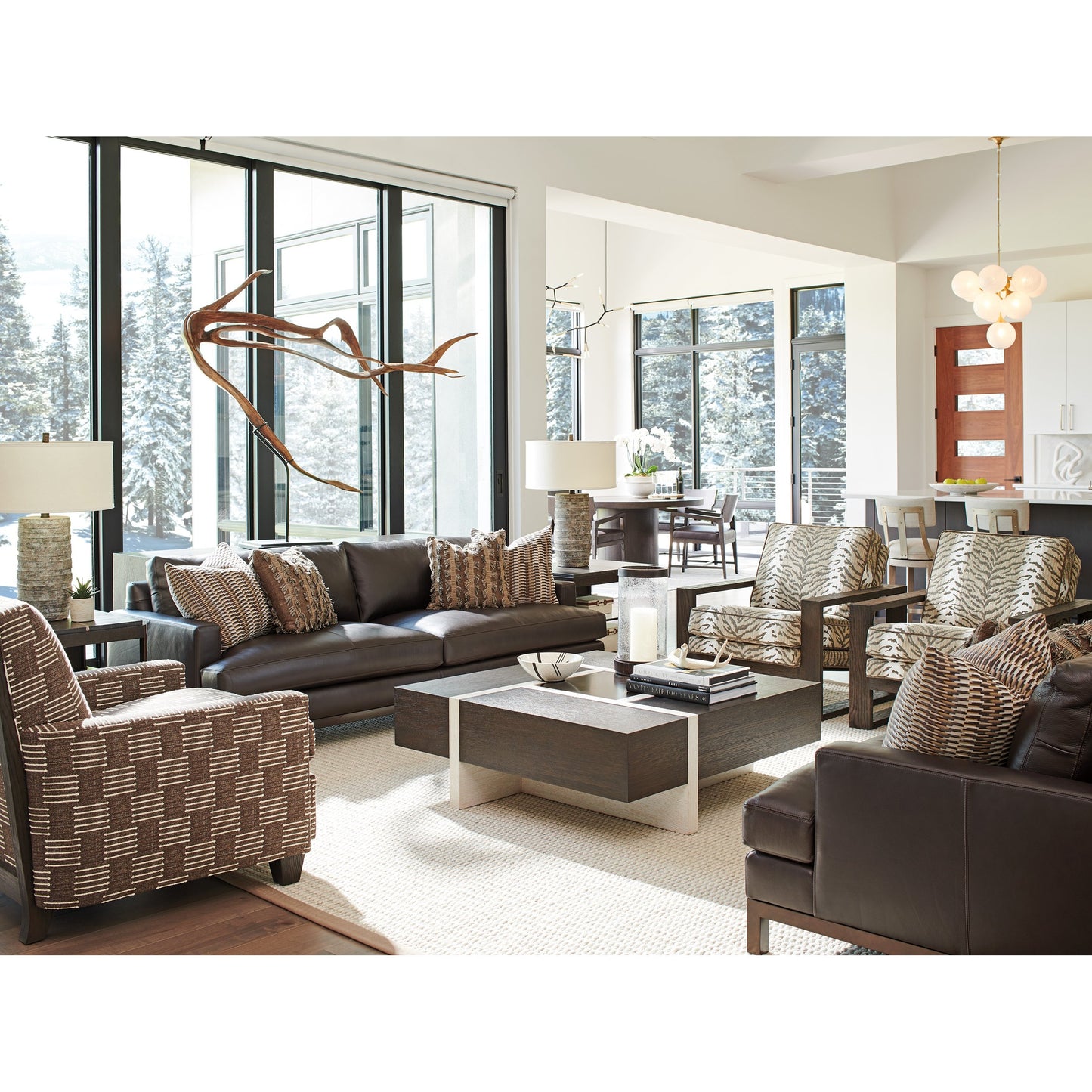 003 SI-1770761 | Lifestyle | Solace Square Cocktail Table by Lexington in dark mocha canyon, light monterey. Made from unique in a modern style.