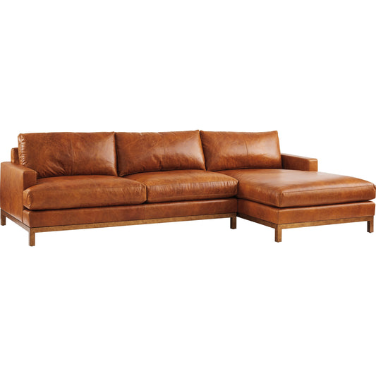 Horizon Leather Sectional by Lexington in calais brass. Made from unique in a modern style.