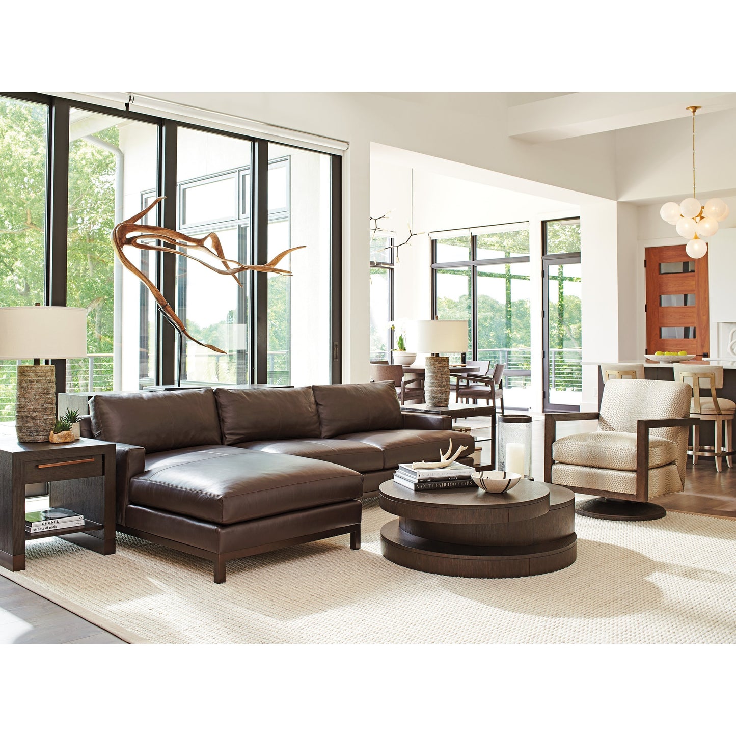 003 SI-1770695 | Lifestyle | Heber End Table by Lexington in dark mocha. Made from unique in a modern style.