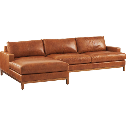 Horizon Leather Sectional by Lexington in calais brass. Made from unique in a modern style.