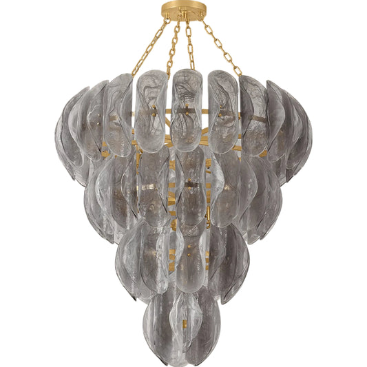 004 SI-2374160 | Primary Silo | Anatase 18-Light Chandelier by Corbett in vintage gold leaf. Made from iron in a unique style.