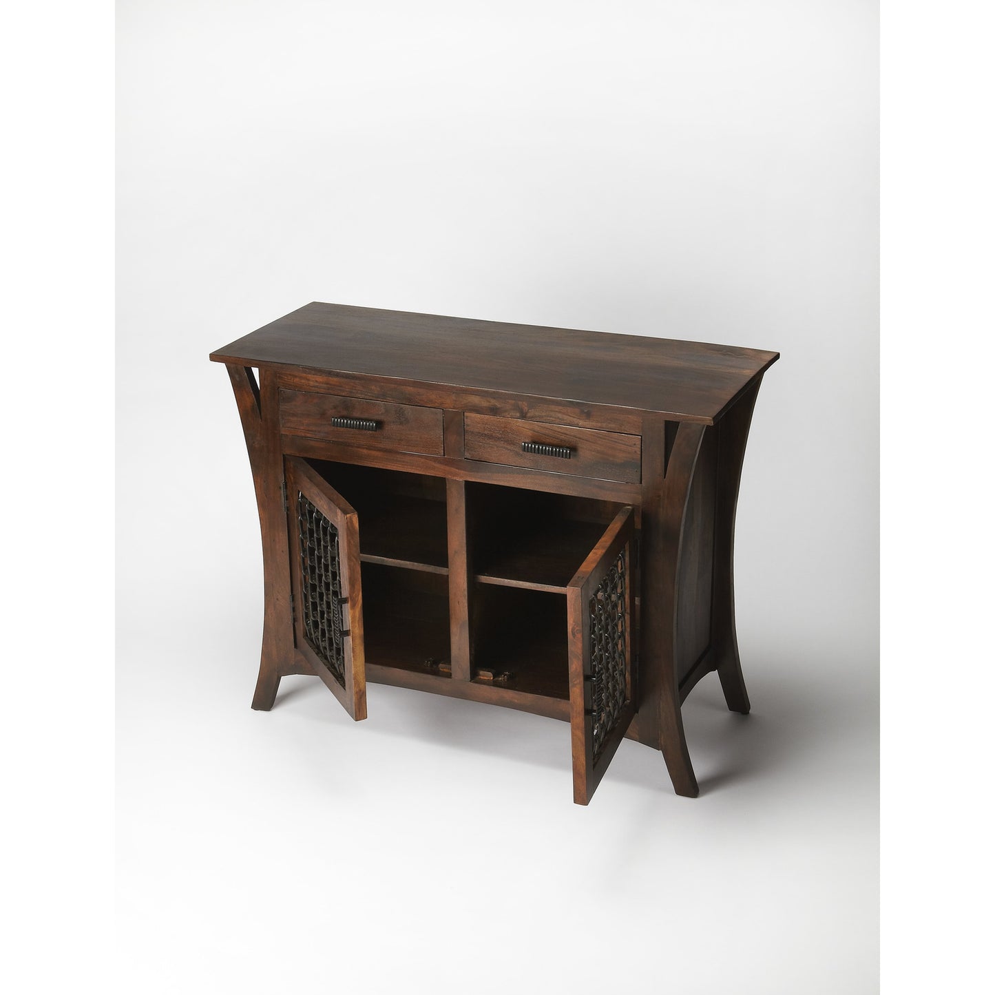 002 O-BUTLER-5180260 | Additional Silo | Ako Modern Console Chest by Butler Specialty Company in dark brown and modern expressions. Made from mango wood solids in a modern style.