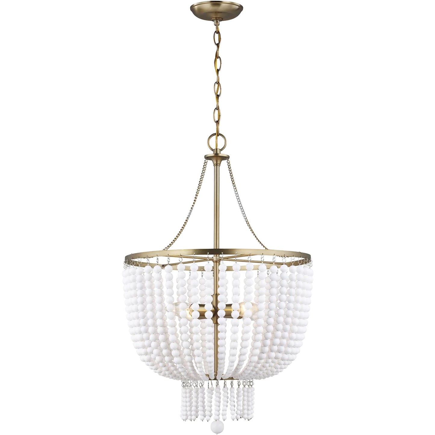 001 SI-2226719 | Primary Silo | Jackie Four Light Pendant by Visual Comfort & Co. in satin brass. Made from steel in a unique style.