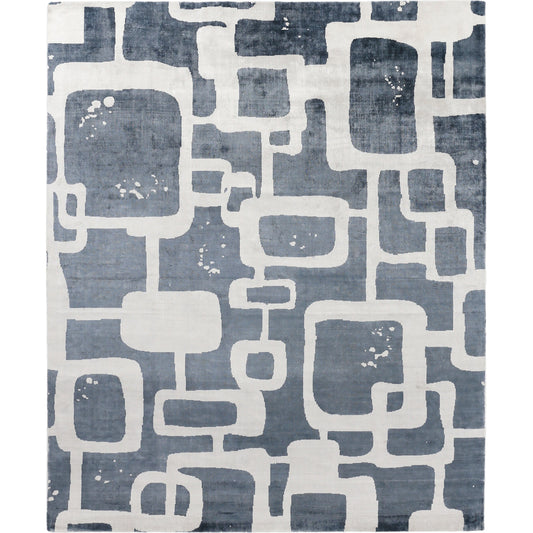 Koda 5181 Rug by Exquisite Rugs in denim, ivory. Made from bamboo silk in a unique style.