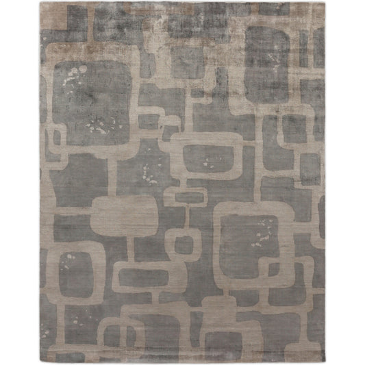 Koda 5182 Rug by Exquisite Rugs in gray, taupe. Made from bamboo silk in a unique style.