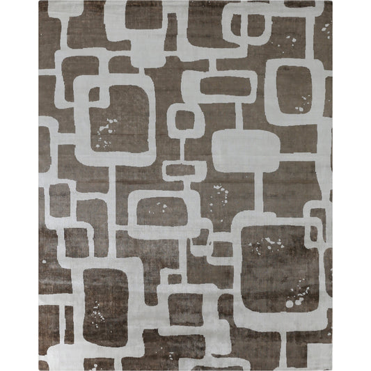 Koda 5183 Rug by Exquisite Rugs in brown, silver. Made from bamboo silk in a unique style.