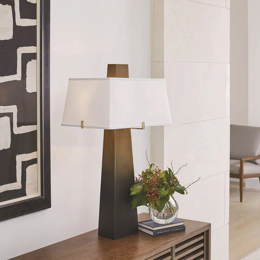 Stoic Lamp by Global Views in ombre brass. Made from brass, mild steel, stainless steel in a modern style.