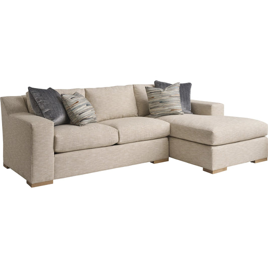 001 SI-2540421 | Primary Silo | Shaws Cove Sectional by Barclay Butera in beige, tan and tan. Made from mahogany, fabric in a unique style.