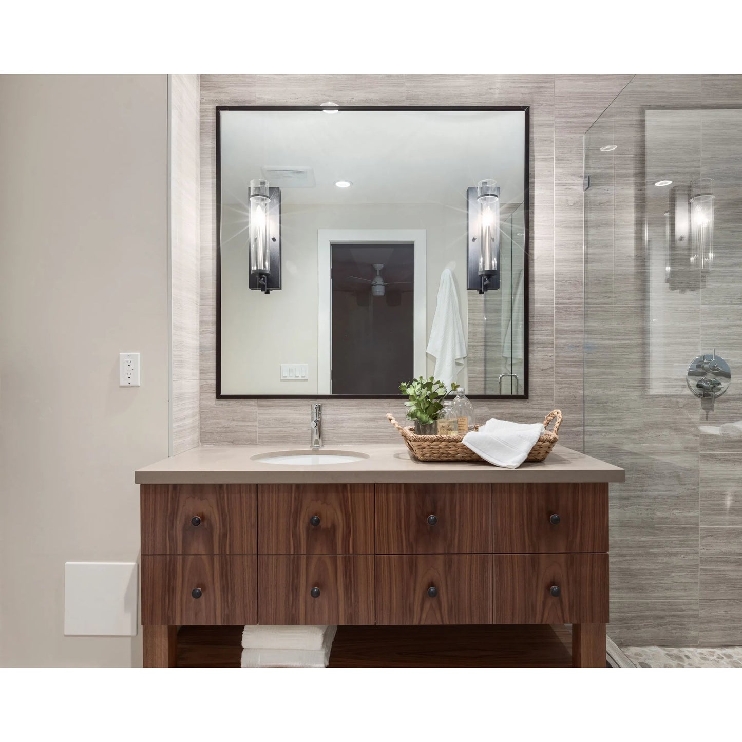 005 S-284517 | Lifestyle | Ethan Sconce by Generation Lighting in antique forged iron, brushed steel. Made from steel in a modern style.