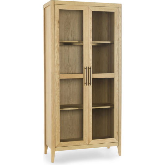 Beechgrove Curio Cabinet by Kosas Home in natural brown. Made from oak wood in a modern style.