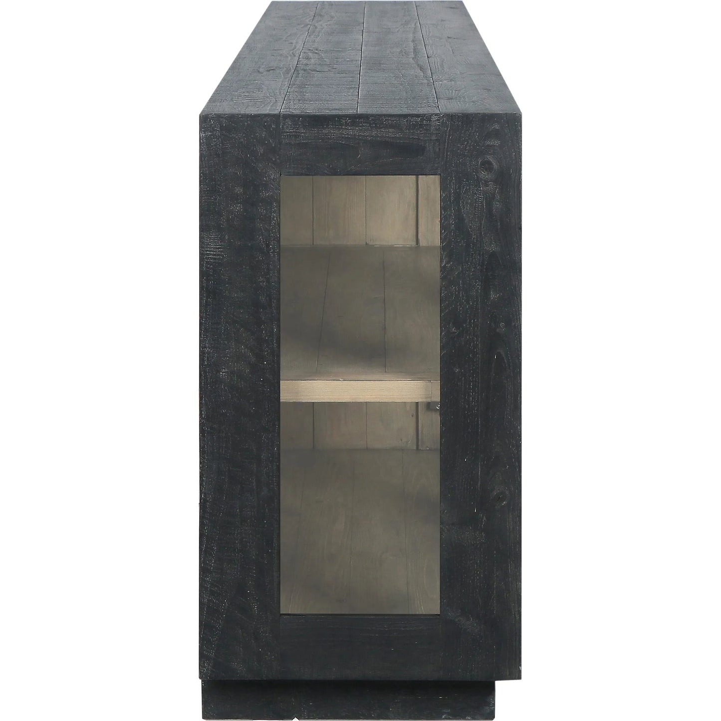 003 SI-2237273 | Additional Silo | Larson 90" Glass Reclaimed Pine Wood Sideboard by Classic Home in black. Made from unique in a modern style.