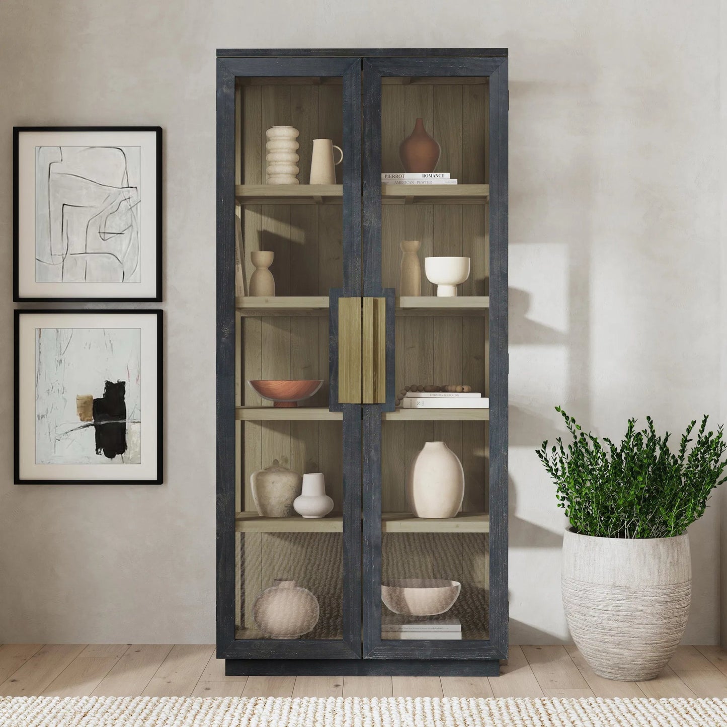 016 SI-2237275 | Lifestyle | Larson 82" Tall Cabinet by Classic Home. Made from unique in a modern style.