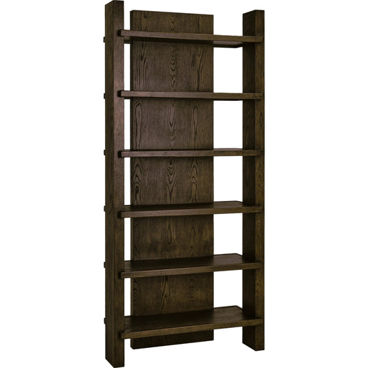 Doku Bookcase by Classic Home in dark brown. Made from oak wood in a modern style.
