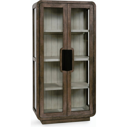 Ollie Display Cabinet by Kosas Home in brown. Made from reclaimed pine in a modern style.