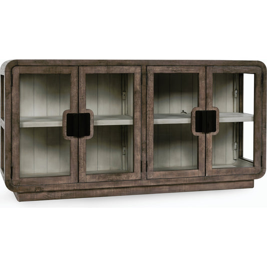 Ollie Four Door Sideboard by Kosas Home in brown. Made from reclaimed pine in a modern style.